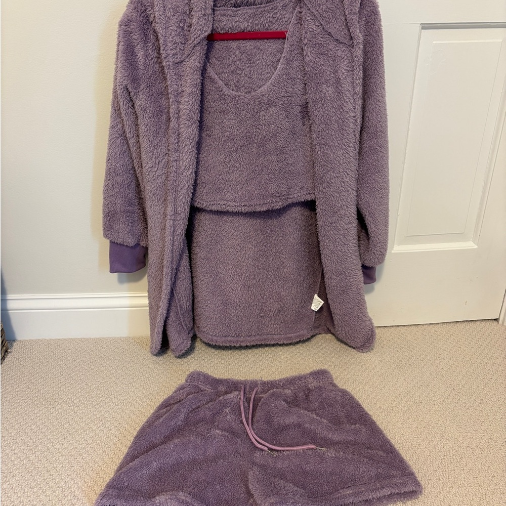 Cozy Purple Fleece Loungewear Set